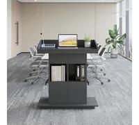 Cattedra con cassetti Ripiani Aperti Cattedra Moderna con Spazio Contenitivo Supporto for presentazioni for aule, uffici, chiese e Reception(Grey)