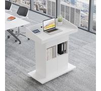 Cattedra con cassetti Ripiani Aperti Cattedra Moderna con Spazio Contenitivo Supporto for presentazioni for aule, uffici, chiese e Reception(White)