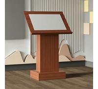 Cattedra in Legno Cattedra a Terra Espositore Moderno for chiese, aule, uffici, musei ed Eventi(Reddish-Brown,Large)