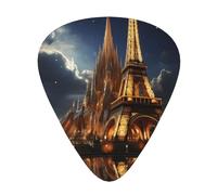 Cattedrale della Sacra Famiglia e Torre Eiffel Confezione da 12 plettri per chitarra, 4 pezzi in ciascuna delle 3 dimensioni, adatti per una vasta gamma di strumenti a corda