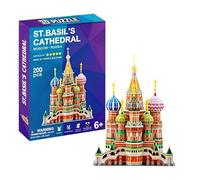 Cattedrale di Basilius, puzzle 3D, 200 pezzi, modello architettonico | Modello di cattedrale colorato da 200 pezzi in carta patinata e pannello in schiuma EPS per costruire e decorare