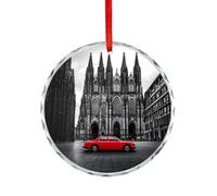 Cattedrale di Colonia famosa città natale decorazione di cristallo appeso ornamento rotondo pendenti per albero di Natale regali festa