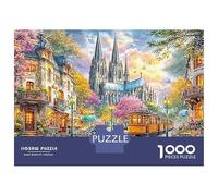 Cattedrale di Colonia Puzzle da 1000 pezzi Canale della Cattedrale per gioco educativo per adulti Bellissima decorazione Difficile Sfida Regali di compleanno 38x26 cm/1000 pezzi
