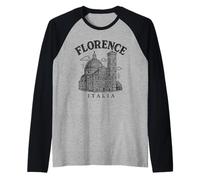 Cattedrale di Firenze Italia Graphic Design Art Souvenir Maglia con Maniche Raglan