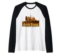 Cattedrale di Notre Dame Parigi (Cathédrale Notre-Dame de Paris) Maglia con Maniche Raglan