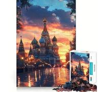 Cattedrale di San Basilio al tramonto, puzzle da 1000 pezzi per adolescenti, gioco di logica, divertimento e svago, con bordi trasparenti, oggetto da collezione 50x75cm