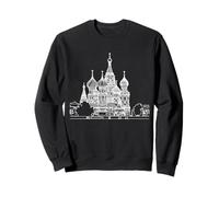 Cattedrale di San Basilio One Line Art Mosca Monumento Felpa