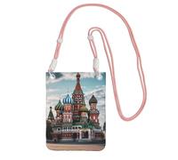 Cattedrale di San Basilio Piazza Rossa a Mosca Borsa per Cellulare da Donna, Custodia a Portafoglio con Tracolla Rosa Borsa Da Viaggio