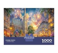 Cattedrale di Santo Stefano a Vienna e fuochi d'artificio Jigsaw Puzzle Impossibili 1000Pcs Decorazione Per La Casa Giochi Per Adulti E Bambini Da 12 Anni 70x50cm/1000pcs