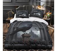 Cattedrale gotica copripiumino Set di Biancheria da Letto 3 Pezzi morbida microfibra stampa di 3D con cerniera con federa Notte illuminata Set Di Copripiumino for bambini e adulti Double（200x200cm）