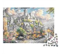 Cattedrale Gotica Rompicapo Adulti 1000 Pz Città Medievale Pezzi Uniformi Per Single Antigraffio Regalo Aziendale Tempo Libero 52x38cm/1000pcs