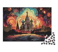 Cattedrale nella Notte Stellata, Castello Russo Fantastico e Colorato di Notte, Puzzle da 1000 Pezzi per Adulti, Divertente Rompicapo Attività Casa 52x38cm/1000pcs