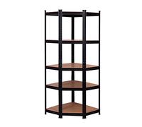 Catter House CATTERHOUSE Mensola metallica in kit angolare Hans Plus 70 x 40 x 180 cm Scaffale portaoggetti colore nero con 5 ripiani regolabili, portata fino a 875 kg