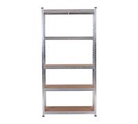 Catter House Scaffale metallico galvanizzato in kit MAX Pro 90x40x180 cm con 5 ripiani regolabili Supporta fino a 875 kg Colore Grigio e Legno per uso domestico e professionale