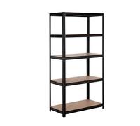 Catter House Scaffale metallico in kit Hans Plus 90 x 40 x 180 cm con struttura in acciaio colore nero con 5 ripiani regolabili Supporta fino a 875 kg per uso domestico e professionale