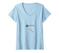 Cattitude: Feline Sass e Paw Prints per Gli Amanti dei Gatti Maglietta con Collo a V, Donna, Celeste, XL
