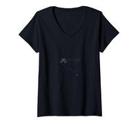 Cattitude: Feline Sass e Paw Prints per Gli Amanti dei Gatti Maglietta con Collo a V, Donna, Nero, S