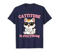 Cattitude Is Everything Kawaii Cat Attitude Positive Women Maglietta