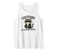 Cattitude Is Everything - Simpatico Gatto Kawaii con atteggiamento Canotta
