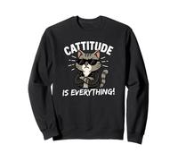 Cattitude Is Everything - Simpatico Gatto Kawaii con atteggiamento Felpa