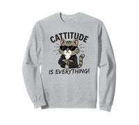 Cattitude Is Everything - Simpatico Gatto Kawaii con atteggiamento Felpa
