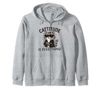 Cattitude Is Everything - Simpatico Gatto Kawaii con atteggiamento Felpa con Cappuccio