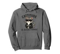 Cattitude Is Everything - Simpatico Gatto Kawaii con atteggiamento Felpa con Cappuccio