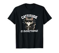 Cattitude Is Everything - Simpatico Gatto Kawaii con atteggiamento Maglietta