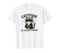 Cattitude Is Everything - Simpatico Gatto Kawaii con atteggiamento Maglietta