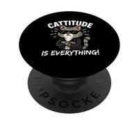 Cattitude Is Everything - Simpatico gatto Kawaii con atteggiamento PopSockets PopGrip Adesivo