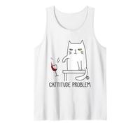 Cattitude Problem Funny Cat Canotta