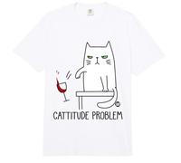 Cattitude Problem Funny Cat Comfort Colors Adult Heavyweight T-Shirt