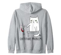 Cattitude Problem Funny Cat Felpa con Cappuccio