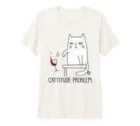 Cattitude Problem Funny Cat Maglietta Premium