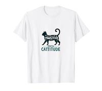 Cattitudine mentale Pawsitive: eccentrico Amante dei Gatti Maglietta, Uomo, Bianco, L
