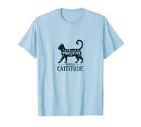 Cattitudine mentale Pawsitive: eccentrico Amante dei Gatti Maglietta, Uomo, Celeste, L