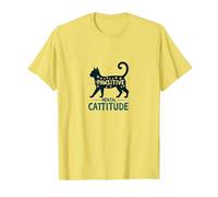 Cattitudine mentale Pawsitive: eccentrico Amante dei Gatti Maglietta, Uomo, Limone, L