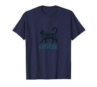 Cattitudine mentale Pawsitive: eccentrico Amante dei Gatti Maglietta, Uomo, Navy, L