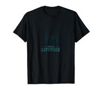 Cattitudine mentale Pawsitive: eccentrico Amante dei Gatti Maglietta, Uomo, Nero, L