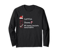 Cattivo Buono Mi Hanno Lasciato incustodito Natale Maglia a Manica
