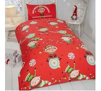 Cattivo Elfi Junior Set Copripiumino per Bambini Natale Lenzuola Culla