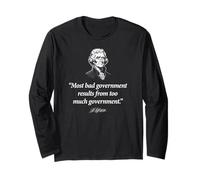 Cattivo governo troppo governo Thomas Jefferson Citazione Maglia a Manica