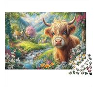 Cattle 1000 Pezzi Puzzle Fai Da TeHighland Cow Forest Divertimento Per Adulti Per Adulti E Bambini Dai 12 Anni Regalo Giocattolo Colorato Per La Famiglia38x26cm/1000pcs
