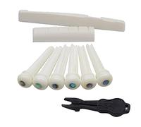 Cattle Bone - Set di capotasti per ponte chitarra classica, 6 corde, con intaglio incluso, strumento di ricambio per chitarristi acustici