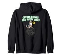 Cattle Drives e Puppy Vibes Australian Shepherd Proprietario Felpa con Cappuccio