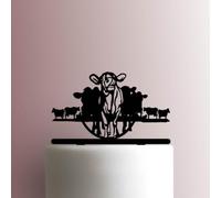 Cattle Ranch - Topper per torta in acrilico, larghezza 12,7 cm, fucsia