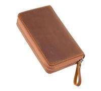 Cattlehide - Astuccio per penne permanente, per evidenziare la texture naturale del cavallo selvatico, per studenti e specialisti, per proprietari di matite Cattlehide, Marrone