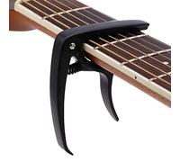 CattleyaHQ Capotasto per chitarra acustica ed elettrica a cambio rapido, con morsetto in morbido silicone, in lega di zinco, nero, a forma di squalo, Capotasto a grilletto.