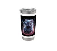 Catto carino con look magico Bicchiere termico in acciaio inox doppia parete