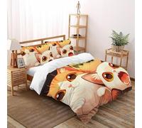 CATTO DI CArteeONO Set Di Biancheria Da Letto Copripiumino 2 Pezzi Comfort Bassa Allergia Per Coppia Adulti Doppia Con Cerniera King（220x240cm）